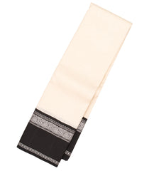 Off White Handloom Korvai Kanchipuram Silk Saree With Silk Thread Work Border-KA13226