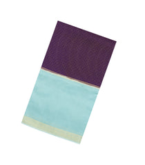 Dark Purple Woven Blended Viscose Saree With Contrast Border-BL5586