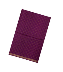 Magenta Woven Tussar Silk Saree With Checks-TU3516