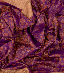 Purple Handloom Soft Silk Saree With Floral Vine Motifs-SO4272
