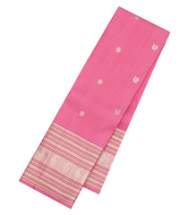 Baby Pink Handloom Kanchipuram Silk Saree With Zari Buttas-KA15933