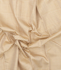 Cream Handloom Korvai Kanchipuram Silk Saree With Stripes & Contrast Border-KA16780