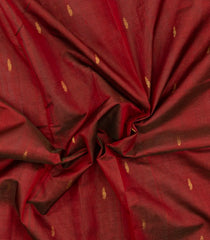 Maroon Handloom Silk Cotton Saree With Stripes & Buttas-SC4685