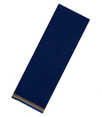 Dark Blue Woven Chirala Cotton Saree With Contrast Border-CR1438