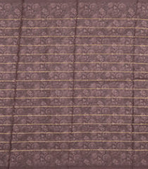 Dark Grey Printed Synthetic Dola Silk Saree With Checks & Floral Border-SY0369