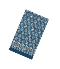Indigo Printed Jaipur Cotton Saree With Floral Motifs-JC1699