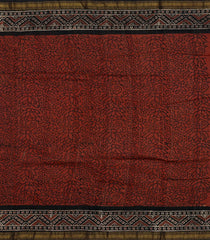Maroon Printed Chanderi Cotton Saree With Zari Border-CC1494