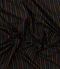 Black Handloom Bengal Cotton Saree With Stripes-BG1851