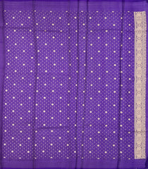 Violet Woven Pure Organza Silk Saree With Floral Zari Buttas-KS1091