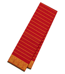 Crimson Handloom Kanchipuram Silk Saree With Zari Stripes-KA13667