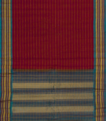 Crimson Handloom Gadwal Silk Cotton Saree With Stripes -GA0268