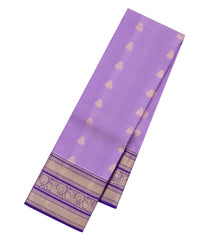 Lavender Woven Pure Silk Saree With Zari Buttas & Contrast Border-EC2623