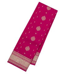 Pink Kanchipuram Silk Saree With Floral Zari Buttas-KA14914