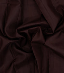Dark Brown Handloom Kanchipuram Silk Saree With Thread Work Border-KA15148