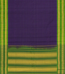 Purple Handloom Gadwal Silk Cotton Saree With Stripes-GA0401