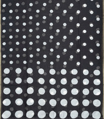 Black Woven Art Linen Saree With Printed Polka Dots-BL3725