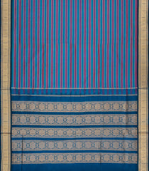 Cyan & Magenta Handloom Soft Silk Cotton Saree With Stripes-SC4572