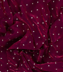 Burgundy Woven Synthetic Blended Tissue Saree With Embroidered Motifs-EN2027