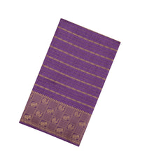 Lilac Printed Art Dola Silk Saree With Stripes & Printed Pallu-BL5756