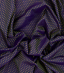 Violet Handloom Kanchipuram Silk Saree With Floral Motifs & Contrast Pallu-KA14053
