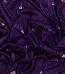 Violet Printed Synthetics Dola Zari Lining With Jacquard Zari Border-BL5170