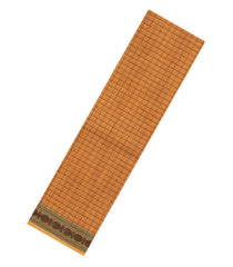 Orange Handloom Kanchi Cotton Saree With Checks-KC1787