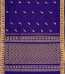 Purple Handloom Silk Cotton Saree With Buttas & Zari Border-SC4649