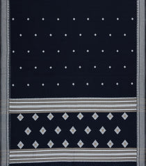 Midnight Blue Handloom Bengal Cotton Saree With Diamond Buttas-BG1601