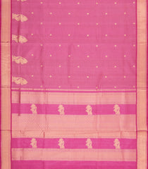Bubblegum Pink Handloom Soft Silk Cotton Saree With Zari Stripes-SC4308