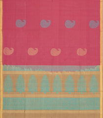 Peach Handloom Village Cotton Saree With Buttas-VC1675