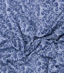 Violet Printed Chanderi Cotton Saree With Floral Motifs & Zari Border-CC1660