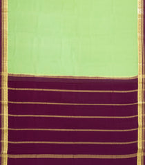 Pista Green Woven Mysore Silk Saree With Contrast Border-MS3662