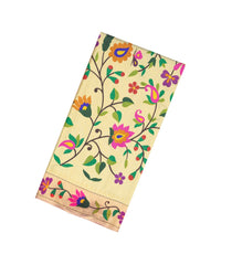 Taupe Woven Tissue Saree With Paithani Bird Motifs-PA1101
