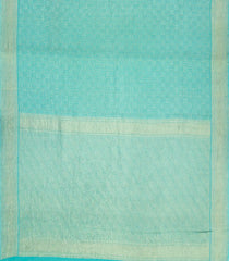 Turquoise Woven Mysore Silk Saree With Checks-MS3056