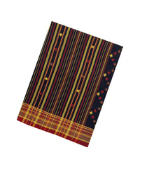 Black Handloom Chanderi Cotton Saree With Bhujodi Pallu-CC1362