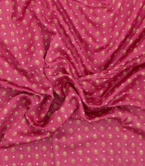 Pink Printed Chanderi Cotton Saree With Floral Motifs-CC1733