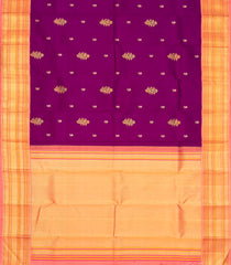 Magenta Handloom Korvai Kanchipuram Silk Saree With Meena Floral Buttas -KA13112