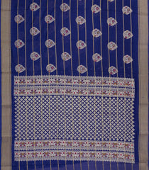Blue Printed Synthetic Dola Silk Saree With Zari Stripes & Border-BL5030