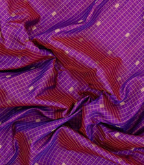 Purple Handloom Gadwal Silk Saree With Zari Checks & Buttas -GA0447