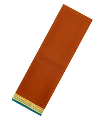 Rust Woven Mysore Silk Saree With Contrast Border-MS3719
