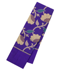 Purple Handloom Kanchipuram Silk Saree With Meena Floral Motifs-KA15754