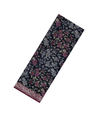 Black Printed Chanderi Cotton Saree With Zari Border-CC1608