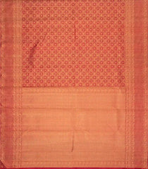 Crimson Handloom Kanchipuram Silk Saree With Annam Chakaram Motifs-KA15634