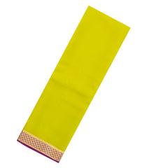 Neon Green Woven Mysore Silk Saree With Contrast Border-MS3735