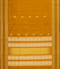 Mustard Handloom Silk Cotton Saree With Parrot Buttas-SC4003