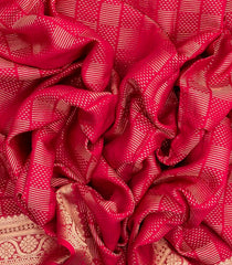 Red Woven Art Dola Viscose Saree With Zari Motifs & Contrast Pallu-BL3952