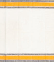 White Handloom Kanchi Cotton Saree With Spear Buttas