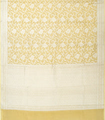 Yellow Handloom Banarasi Tissue Silk Saree With Floral Vine Motifs-BE1409