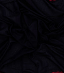Black Woven Bengal Cotton Saree With Contrast Border-BG1741
