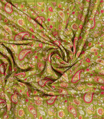 Light Green Printed Synthetic Dola Silk Saree With Zari Border-BL5720
